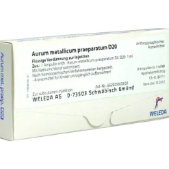 Weleda Herz, Kreislauf & Venen-Aurum metallicum Präparat D 20 Ampullen, 8 St