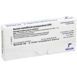 Weleda Herz, Kreislauf & Venen-Aurum metallicum Präparat D 30 Ampullen, 8 St