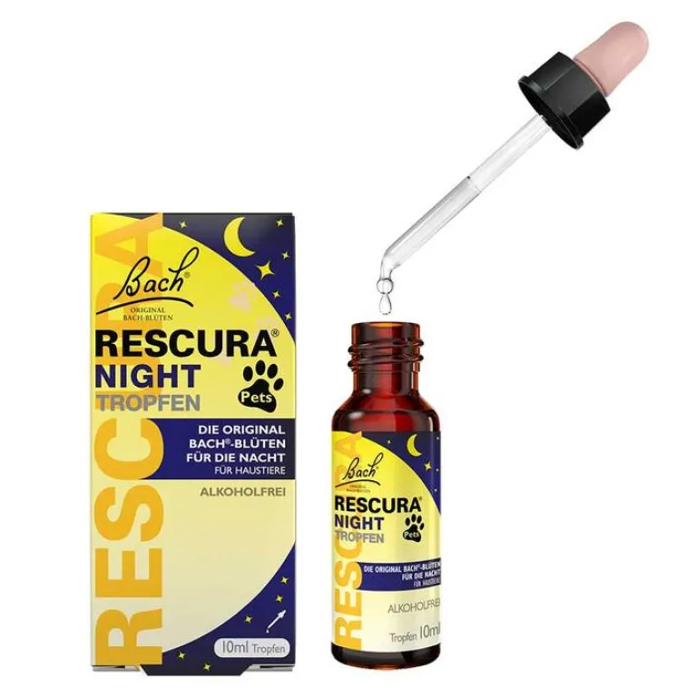 Rescura Bachblütentropfen|Bachblüten Für Tiere-Bachblüten Original Night Pets Tropfen alkoholfrei , 10 ml