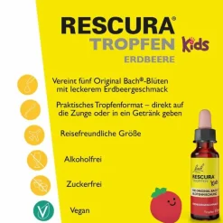 Kinder Rescura Bachblüten Für Kinder-Bachblüten Original Kids Tropfen Erdbeer alkoholfrei, 10 ml