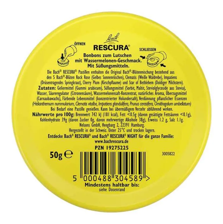 Rescura Bachblütentropfen-Bachblüten Original Pastillen Wassermelone, 50 g