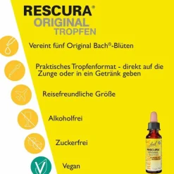 Rescura Bachblütentropfen-Bachblüten Original Tropfen alkoholfrei, 10 ml