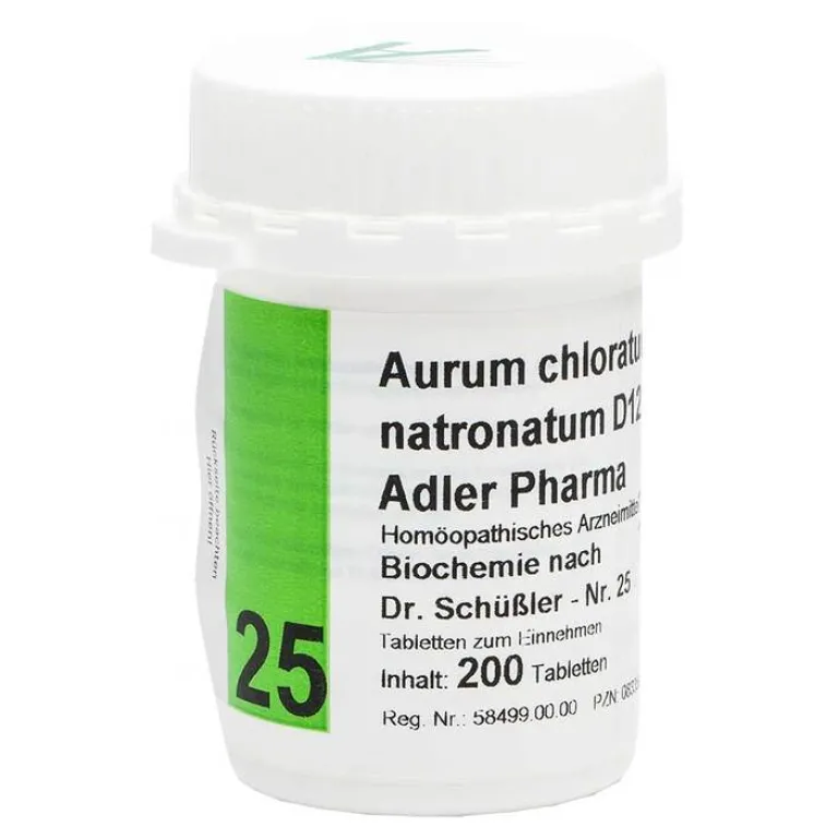 Adler Salze 25 - 36-Biochemie 25 Aurum chloratum Natrium D12 Tabletten, 200 St