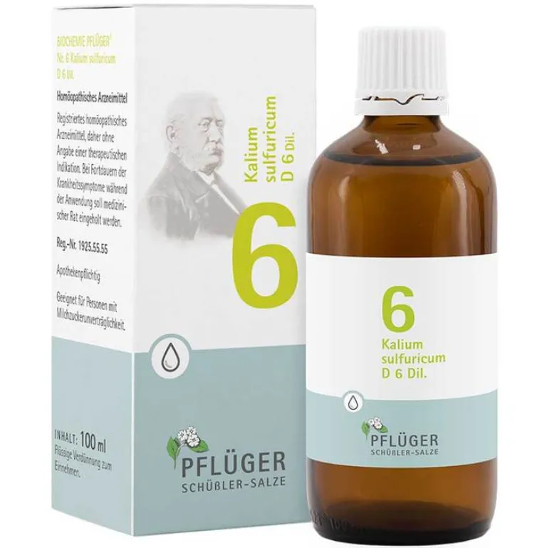 Pflüger Salze Als Tropfen|Salze 1-12-Biochemie 6 Kalium sulfuricum D 6 Tropfen, 100 ml