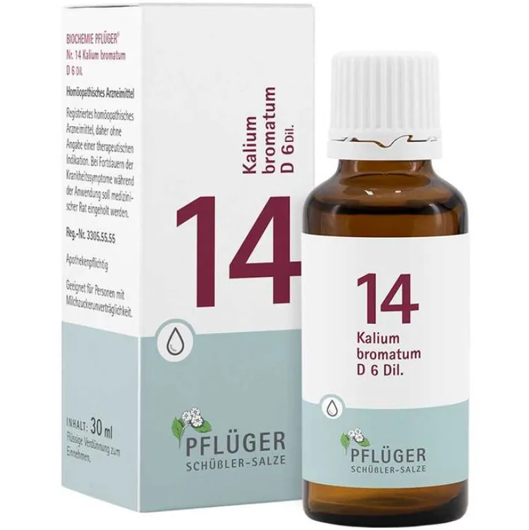 Pflüger Salze Als Tropfen|Salze 13-24-Biochemie 14 Kalium bromat.D 6 Tropfen, 30 ml