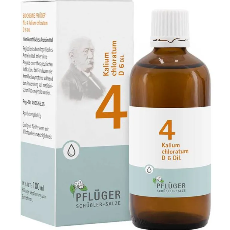 Pflüger Salze Als Tropfen|Salze 1-12-Biochemie 4 Kalium chloratum D 6 Tropfen, 100 ml
