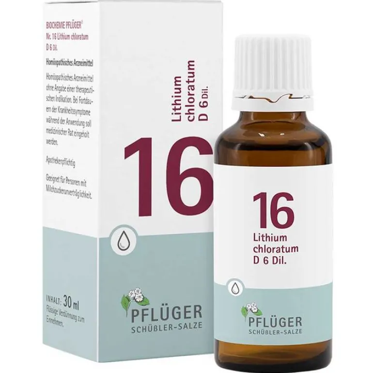 Pflüger Salze Als Tropfen|Salze 13-24-Biochemie 16 Lithium chloratum D 6 Tropfen, 30 ml