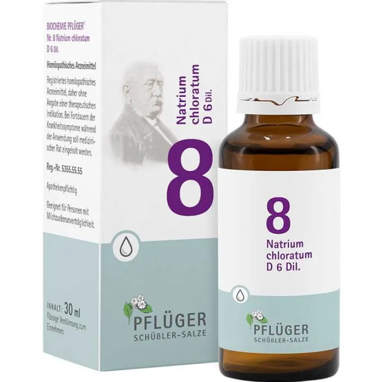 Pflüger Salze Als Tropfen|Salze 1-12-Biochemie 8 Natrium chloratum D 6 Tropfen, 30 ml