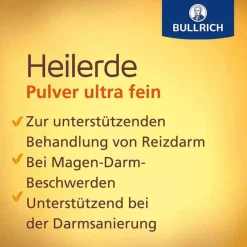 Bullrich Heilerde|Sodbrennen Medikamente-Heilerde Pulver ultra fein zum Einnehmen und Auftragen, 500 g