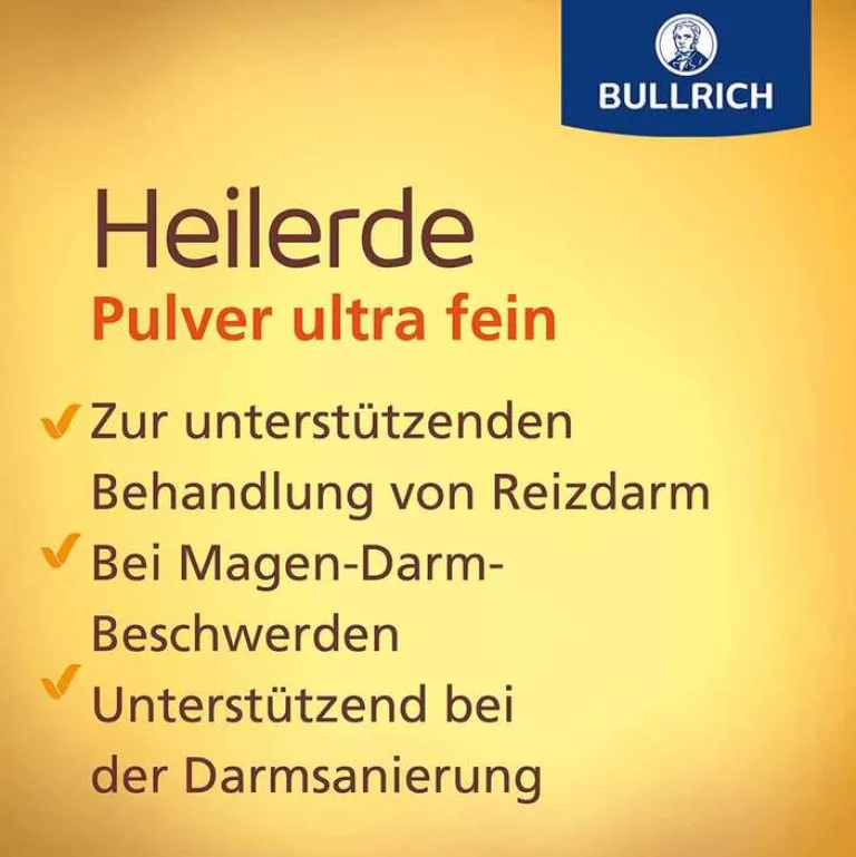 Bullrich Heilerde|Sodbrennen Medikamente-Heilerde Pulver ultra fein zum Einnehmen und Auftragen, 500 g