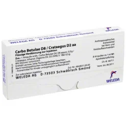 Weleda Herz, Kreislauf & Venen-Carbo Betulae D8 / Crataegus D2 aa Ampullen, 8X1 ml