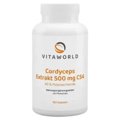 Vitaworld Cordyceps-Cordyceps Extrakt 500 mg CS4 40% Polysacchar.Kapseln, 100 St