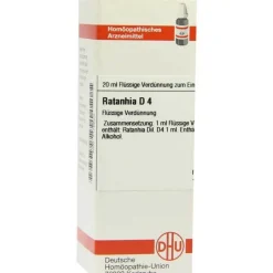 Q-R-DHU Ratanhia D 4 Dilution, 20 ml