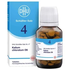 DHU Schüßler-Salze Salze 1-12|D 6-DHU Schüßler-Salz Nr. 4 Kalium chloratum D6 Tabletten, 200 St