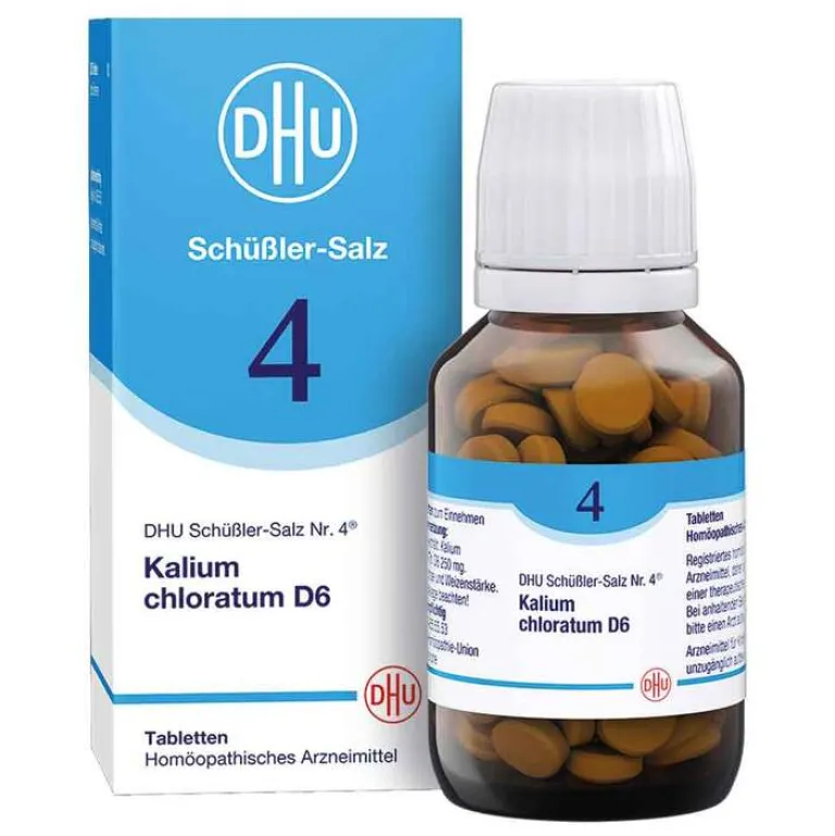 DHU Schüßler-Salze Salze 1-12|D 6-DHU Schüßler-Salz Nr. 4 Kalium chloratum D6 Tabletten, 200 St