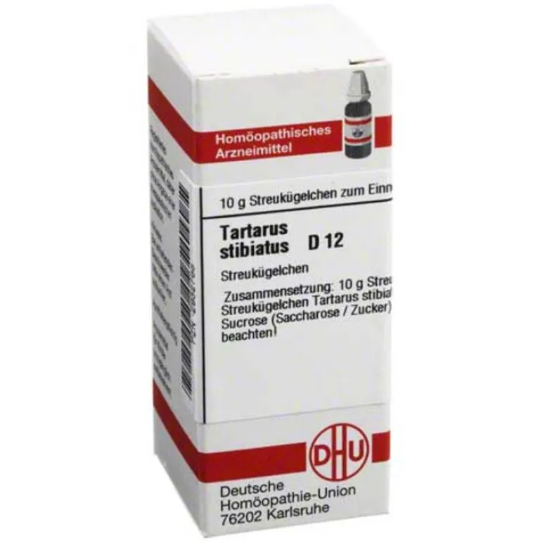 T|T-DHU Tartarus stibiatus D 12 Globuli, 10 g