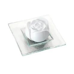 Primavera Duftsteine|Ätherische Öle & Duftöle-Duftstein Rosenblüte Glasteller transparent, 1 St