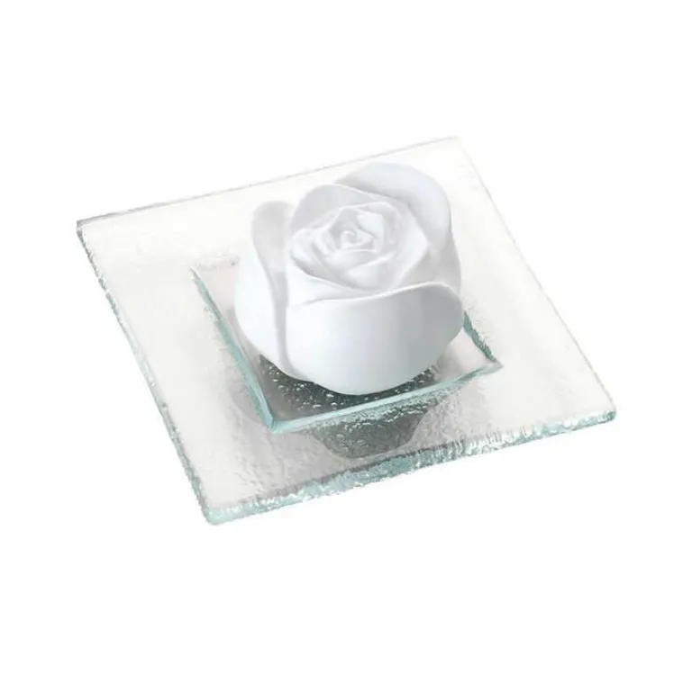 Primavera Duftsteine|Ätherische Öle & Duftöle-Duftstein Rosenblüte Glasteller transparent, 1 St