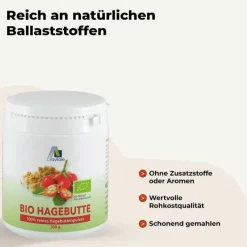 Avitale Hagebuttenpulver|Spezialitäten-Hagebutten Pulver Bio, 300 g