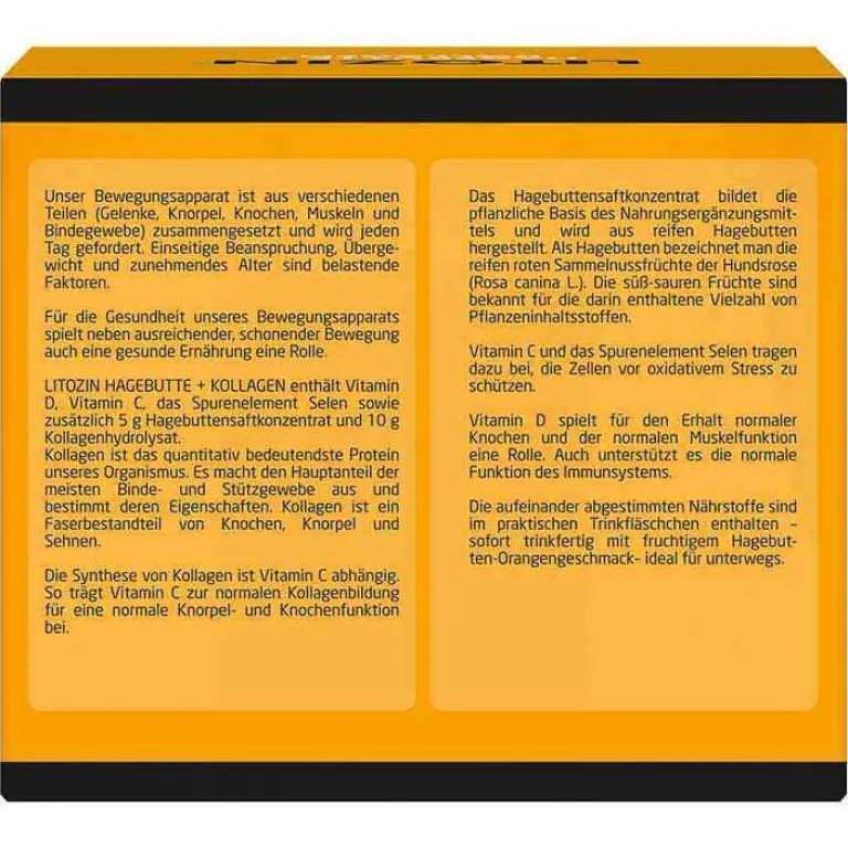 Litozin Hagebuttenpulver-Hagebutte + Kollagen Trinkfläschchen, 30X25 ml