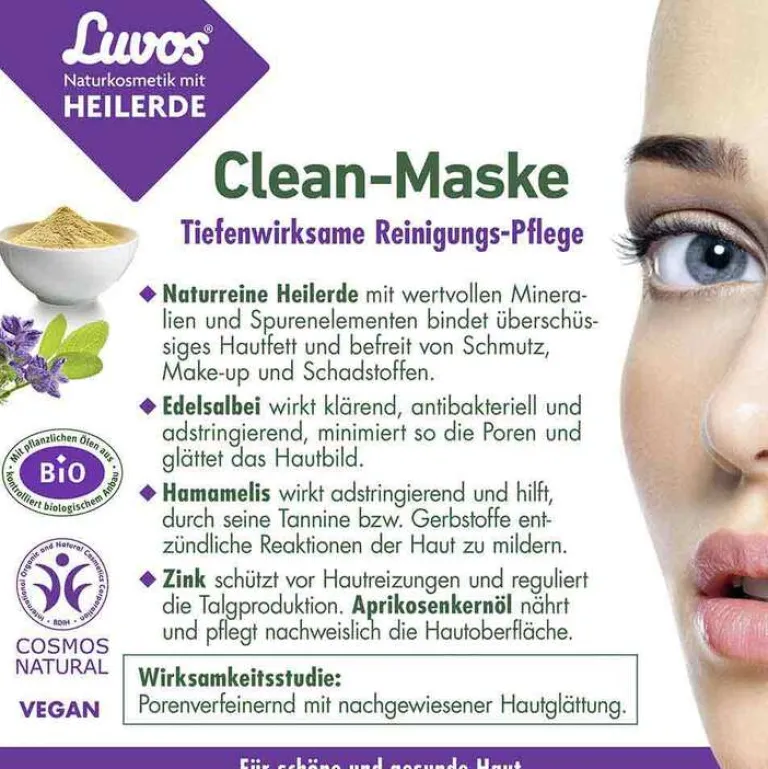 Luvos Heilerde|Gesichtsmasken-Naturkosmetik Heilerde Clean-Maske, 2X7.5 ml