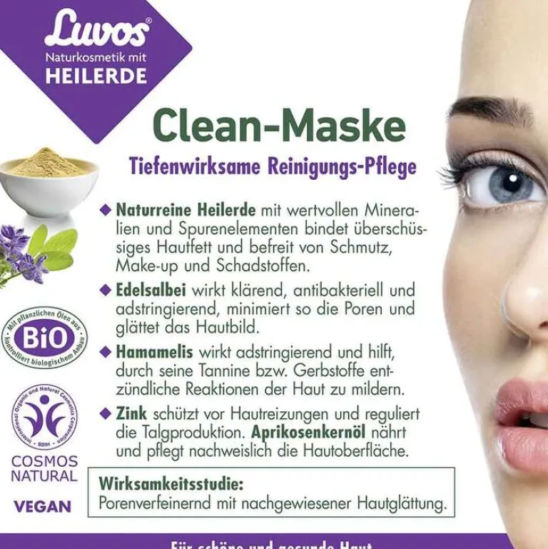 Luvos Heilerde|Gesichtsmasken-Naturkosmetik Heilerde Clean-Maske, 2X7.5 ml