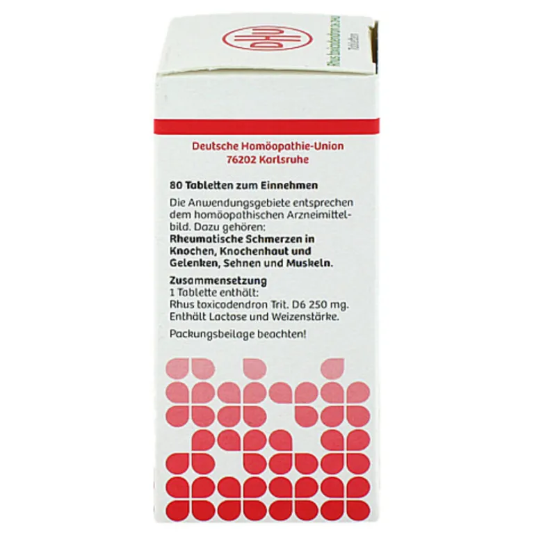 DHU Q-R-Rhus toxicodendron D6 bei rheumatischen Schmerzen Tabletten , 80 St