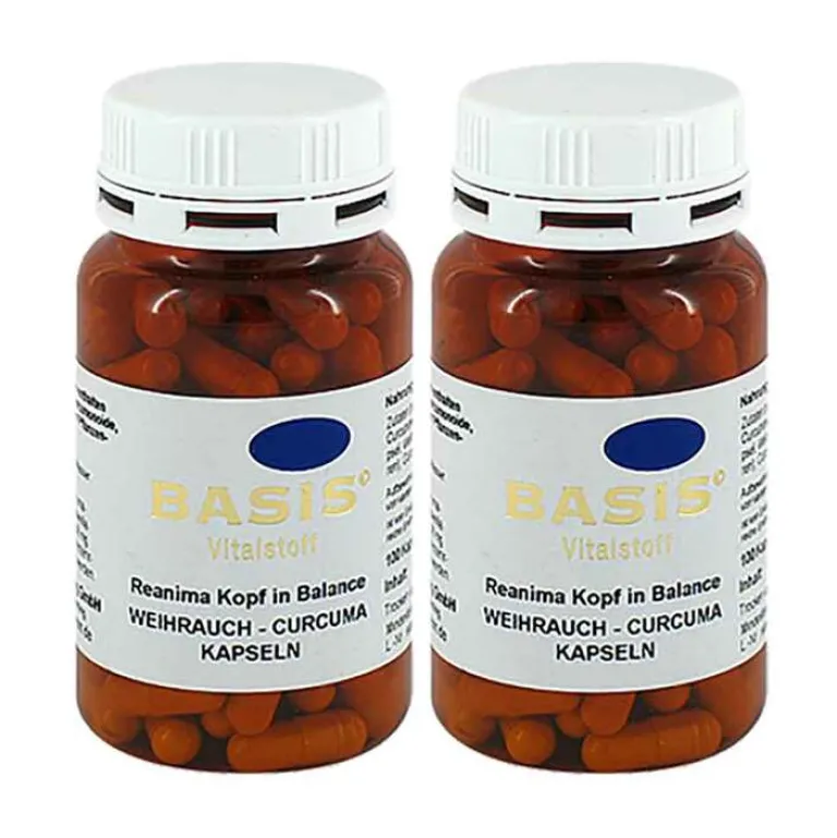 Basis Vitalstoff Weihrauch|Kurkuma Kapseln-Weihrauch Curcuma Kapseln, 200 St